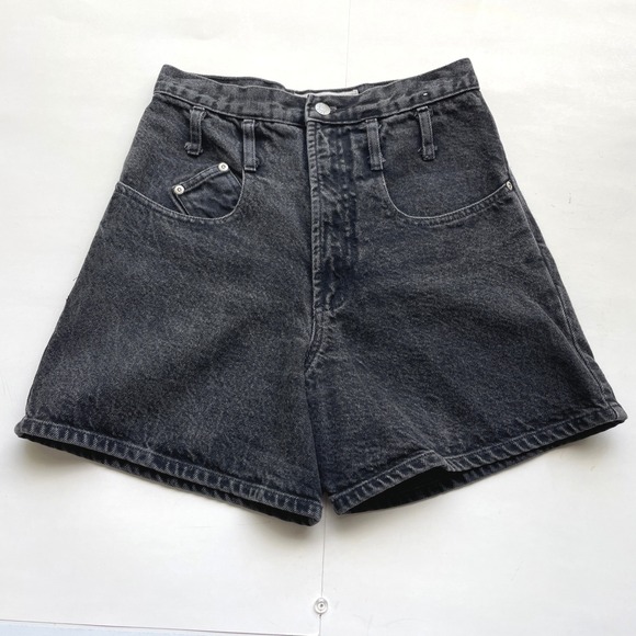 VTG 90's Y2K Anchor Blue Women High Waist Mom Jean Shorts W27 Jorts Grunge Baggy - Picture 1 of 12